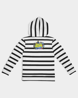 Black and White Stripe HIT KID SONGS Girls Hoodie - 0