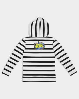 Black and White Stripe HIT KID SONGS BOYS Hoodie - 0