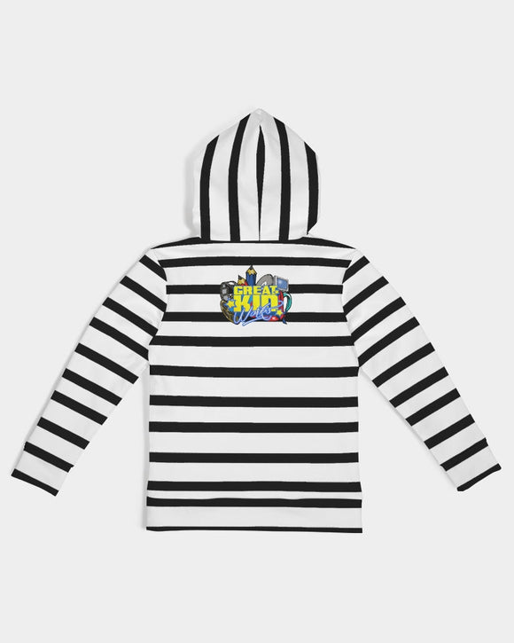 Black and White Stripe HIT KID SONGS BOYS Hoodie