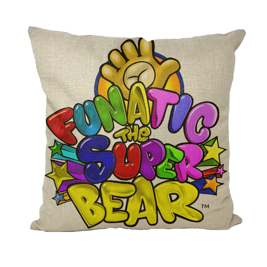 Funatic The Super Bear Linen Style Throw Pillow