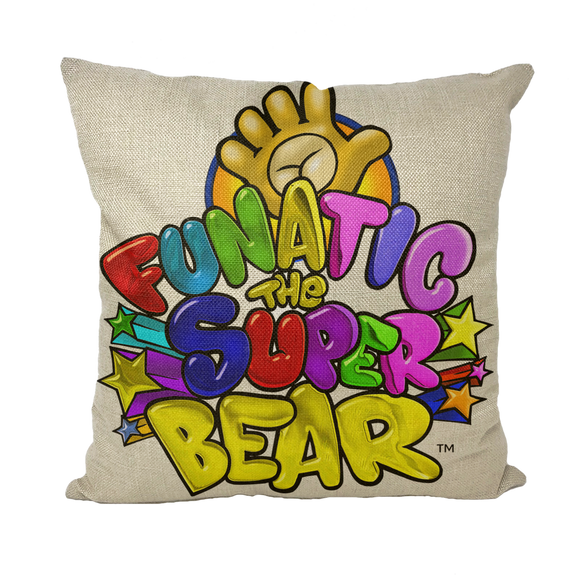 Funatic The Super Bear Linen Style Throw Pillow