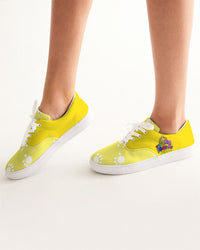 Funatic The Super Bear Sunshine Yellow Ladies Lace Up Canvas Shoe