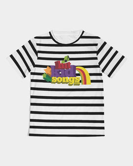 BLACK AND WHITE STRIPE HIT KID SONGS GIRLS TEE