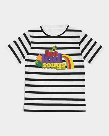 BLACK AND WHITE STRIPE HIT KID SONGS GIRLS TEE