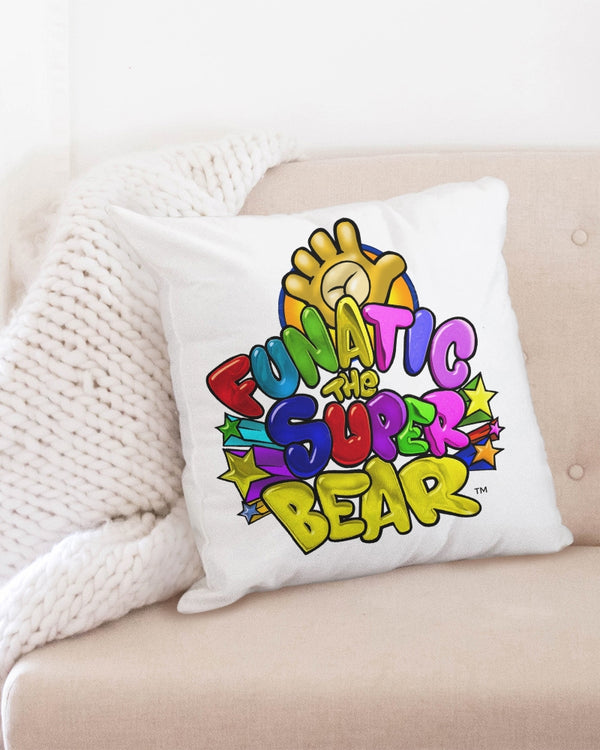 Funatic The Super Bear Large White Throw Pillow Case