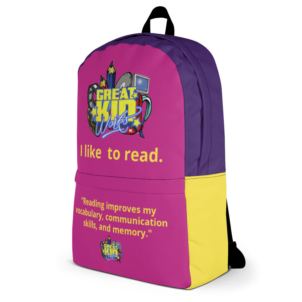 I LIKE TO READ Back Pack
