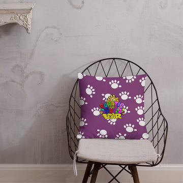 Funatic The Super Bear Small Purple Throw Pillow