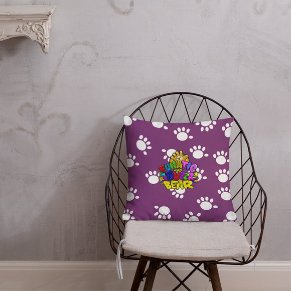 Funatic The Super Bear Small Purple Throw Pillow