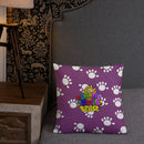 Funatic The Super Bear Small Purple Throw Pillow-2