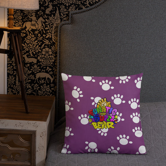Funatic The Super Bear Small Purple Throw Pillow