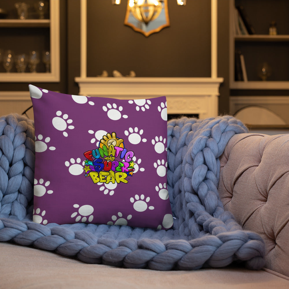 Funatic The Super Bear Small Purple Throw Pillow