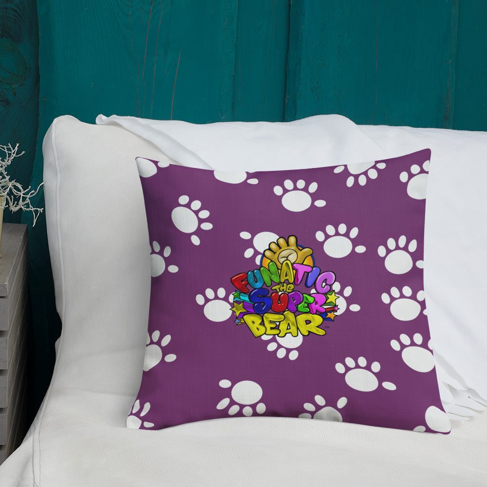 Funatic The Super Bear Small Purple Throw Pillow