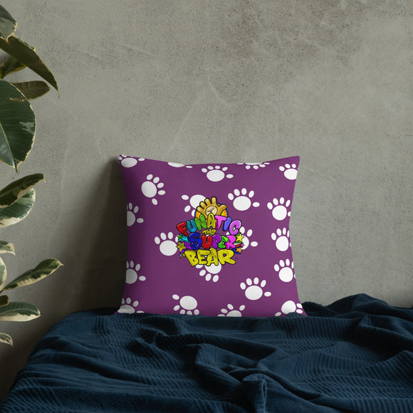 Funatic The Super Bear Small Purple Throw Pillow