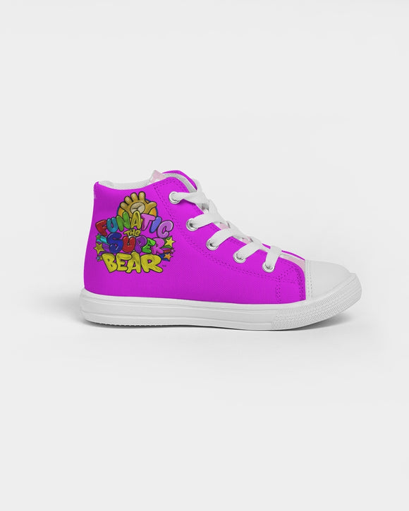 Funatic The Super Bear Hot Pink Kids Hightop Canvas Shoes