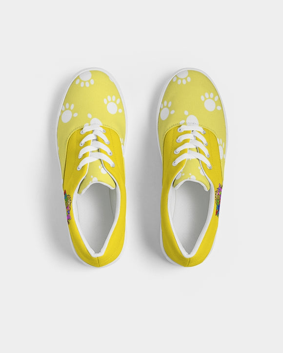 Funatic The Super Bear Sunshine Yellow Ladies Lace Up Canvas Shoe