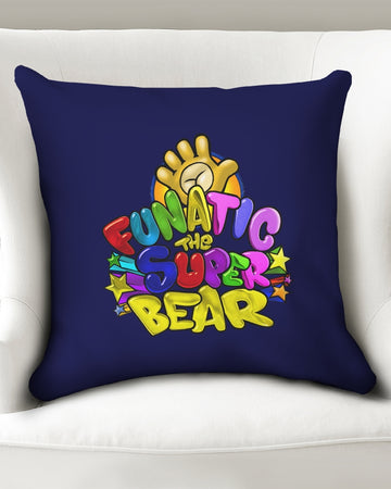 Funatic The Super Bear Navy Blue Throw Pillow Case