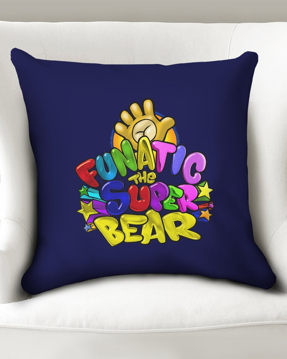 Funatic The Super Bear Navy Blue Throw Pillow Case