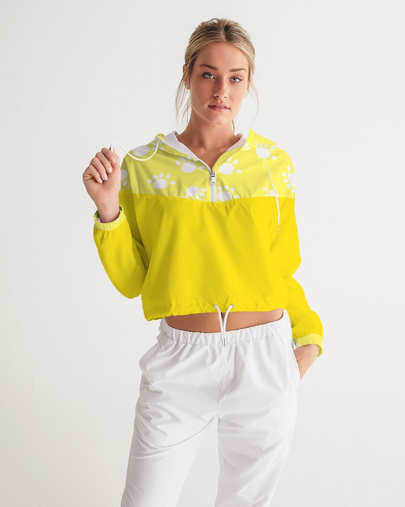 Funatic The Super Bear Sunshine Yellow Ladies Cropped Windbreaker