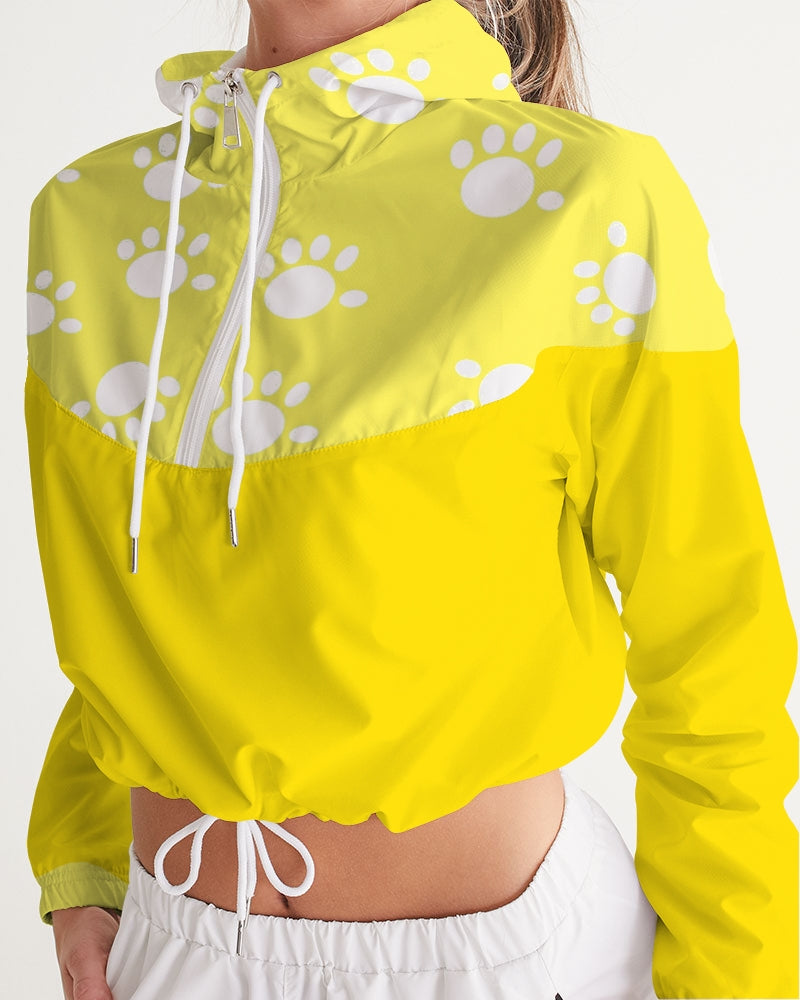 Funatic The Super Bear Sunshine Yellow Ladies Cropped Windbreaker