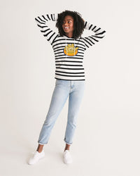BLACK AND WHITE STRIPE LADIES FUNATIC THE SUPER BEAR HOODIE