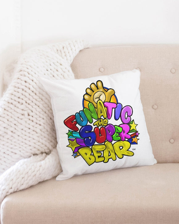 Funatic The Super Bear White Throw Pillow Case