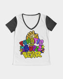 Funatic The Super Bear Logo Ladies V-Neck Tee-7