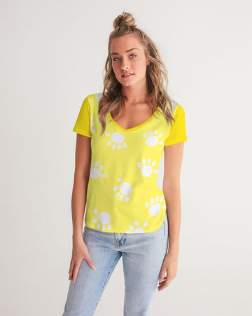 Funatic The Super Bear Sunshine Yellow Ladies V-Neck Tee