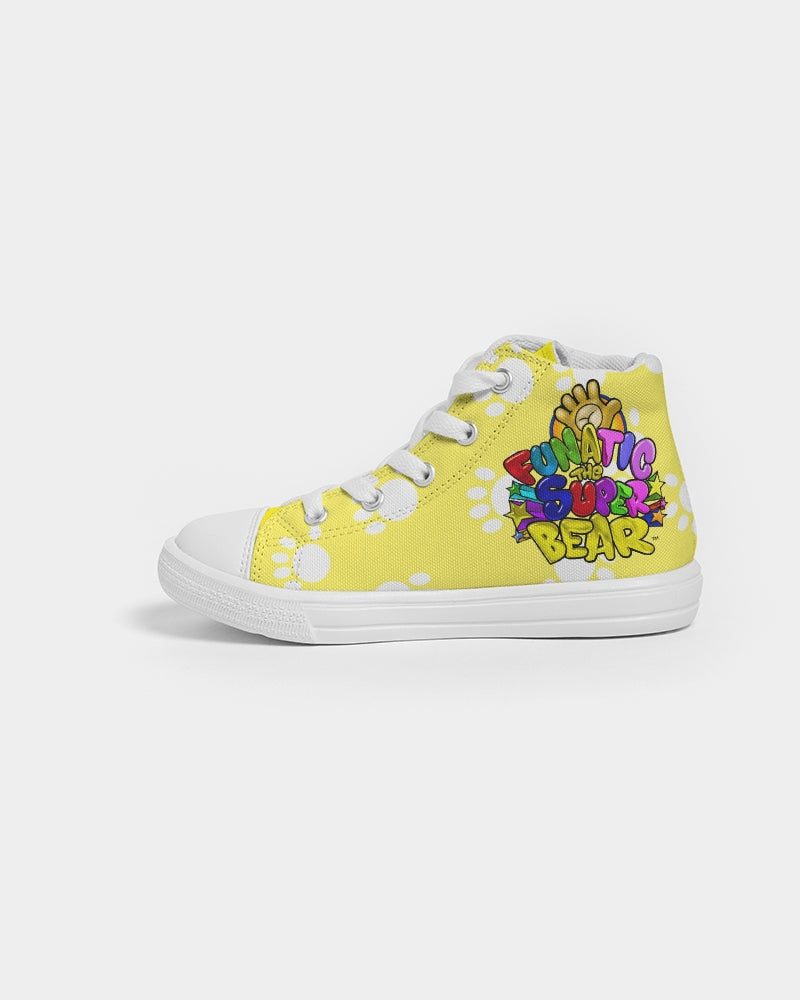 Funatic The Super Bear Paws Kids Hightop Yellow Canvas Shoe