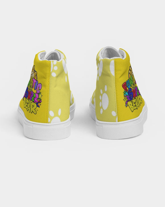 Funatic The Super Bear Sunshine Yellow Ladies Hightop Canvas Shoe