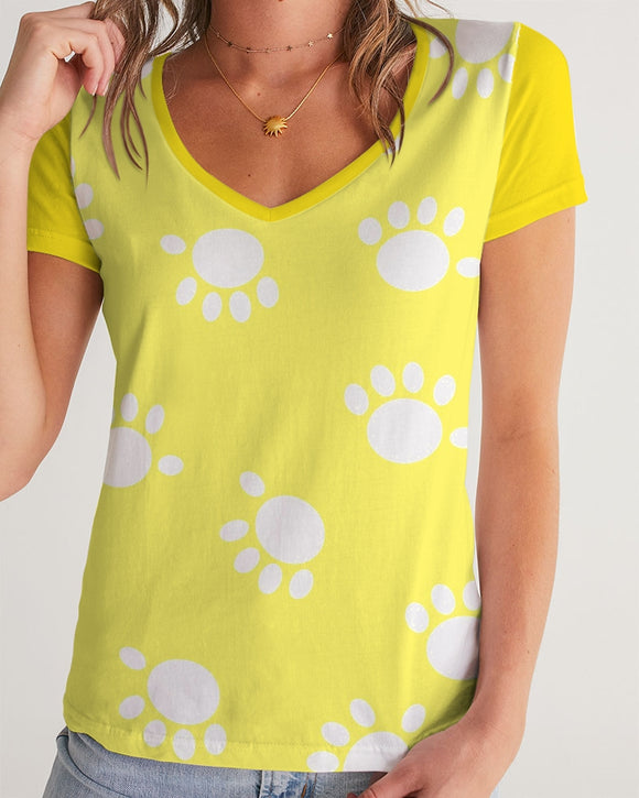 Funatic The Super Bear Sunshine Yellow Ladies V-Neck Tee