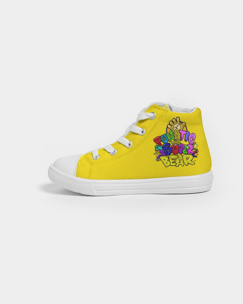 Funatic The Super Bear Sunshine Yellow Kids Hightop Canvas Shoe