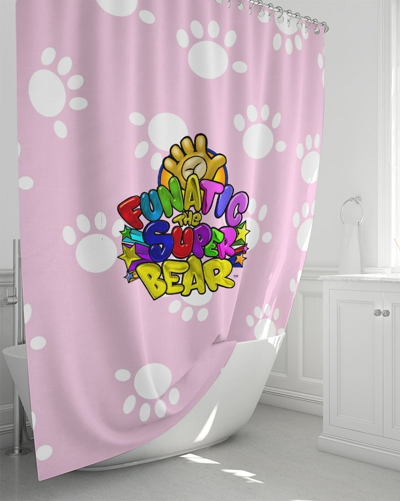 Funatic The Super Bear Pink Paws Shower Curtain