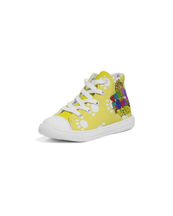 Funatic The Super Bear Paws Kids Hightop Yellow Canvas Shoe