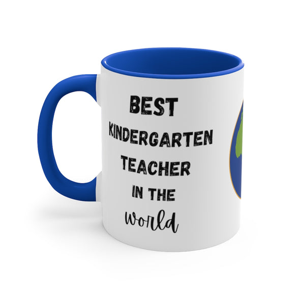 BEST KINDERGARTEN TEACHER IN THE WORLD 11oz Accent Mug
