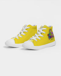 Funatic The Super Bear Sunshine Yellow Kids Hightop Canvas Shoe