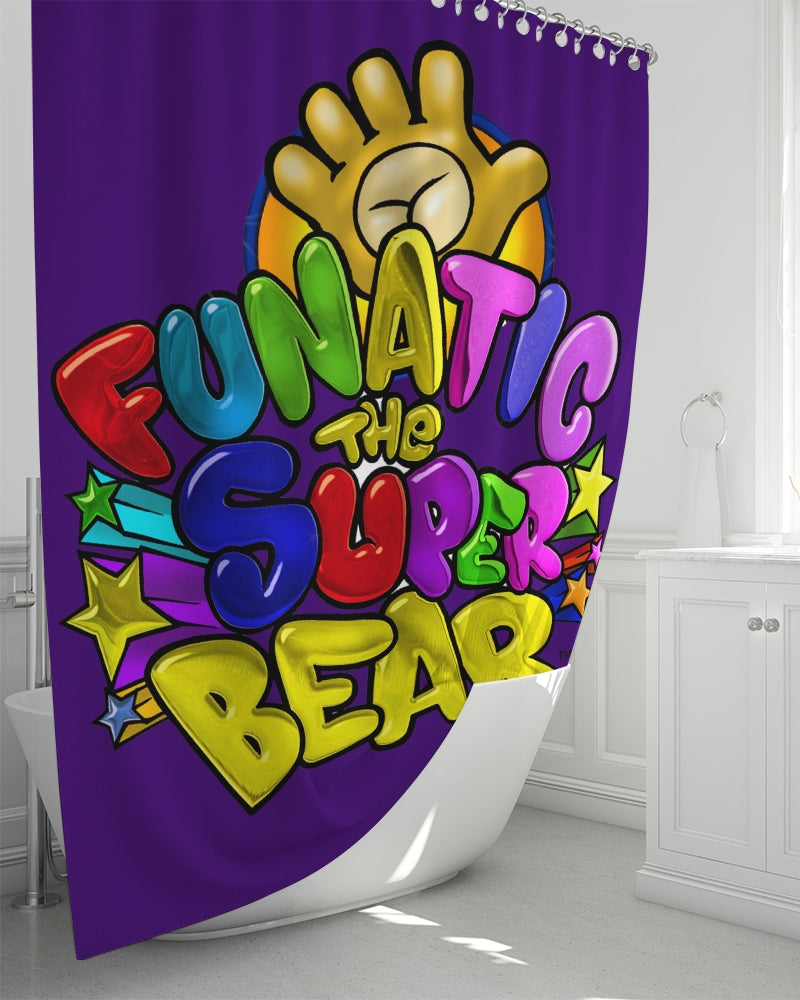 Funatic The Super Bear Purple Shower Curtain