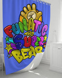 Funatic The Super Bear Bright Blue Shower Curtain