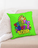 Funatic The Super Bear Chartreuse Throw Pillow Case 20"x20"-2
