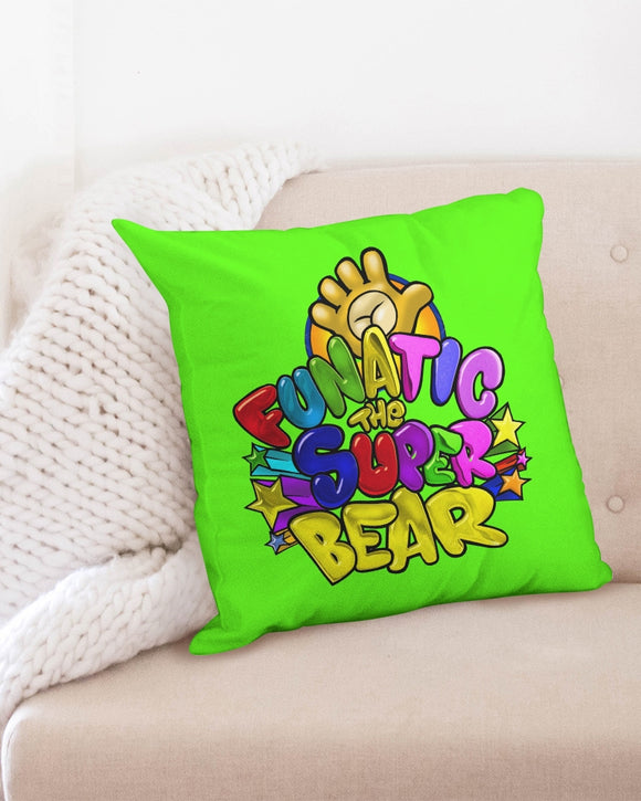 Funatic The Super Bear Chartreuse Throw Pillow Case 20"x20"