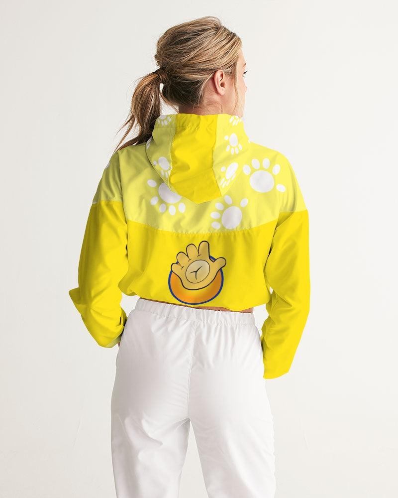 Funatic The Super Bear Sunshine Yellow Ladies Cropped Windbreaker