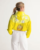 Funatic The Super Bear Sunshine Yellow Ladies Cropped Windbreaker-2