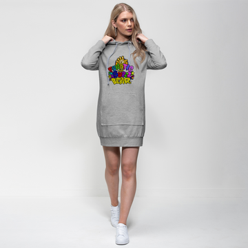 Buy light-grey Funatic The Super Bear Premium Ladies Hoodie Dress