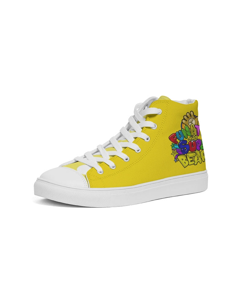 Funatic The Super Bear Sunshine Yellow Ladies Hightop Canvas Shoe