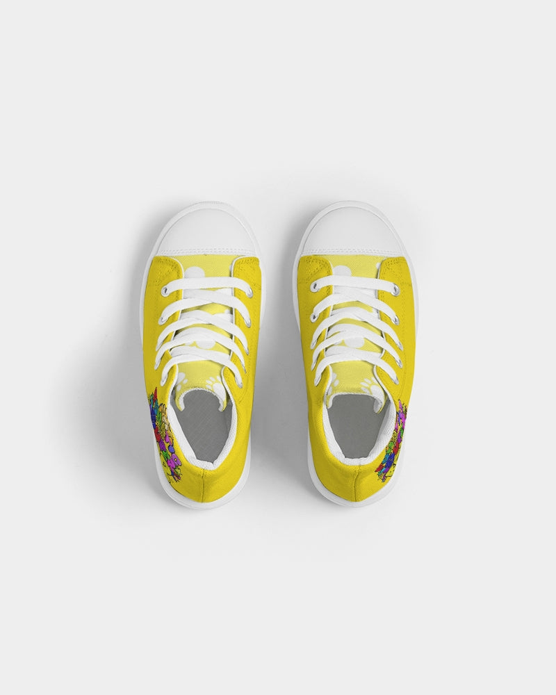 Funatic The Super Bear Sunshine Yellow Kids Hightop Canvas Shoe