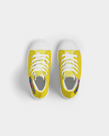 Funatic The Super Bear Sunshine Yellow Kids Hightop Canvas Shoe - 0