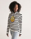 BLACK AND WHITE STRIPE LADIES FUNATIC THE SUPER BEAR HOODIE-4