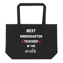 BEST KINDERGARTEN TEACHER IN THE WORLD Large Organic Eco-friendly Tote Bag-2